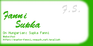 fanni supka business card